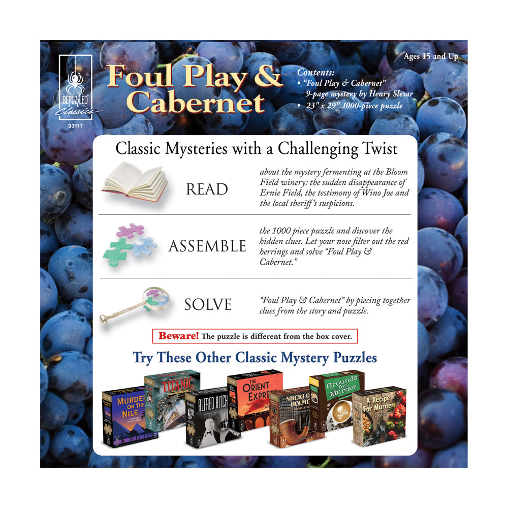 BePuzzled Foul Play & Cabernet Mystery Jigsaw Puzzle - 1000 pc - Image 3