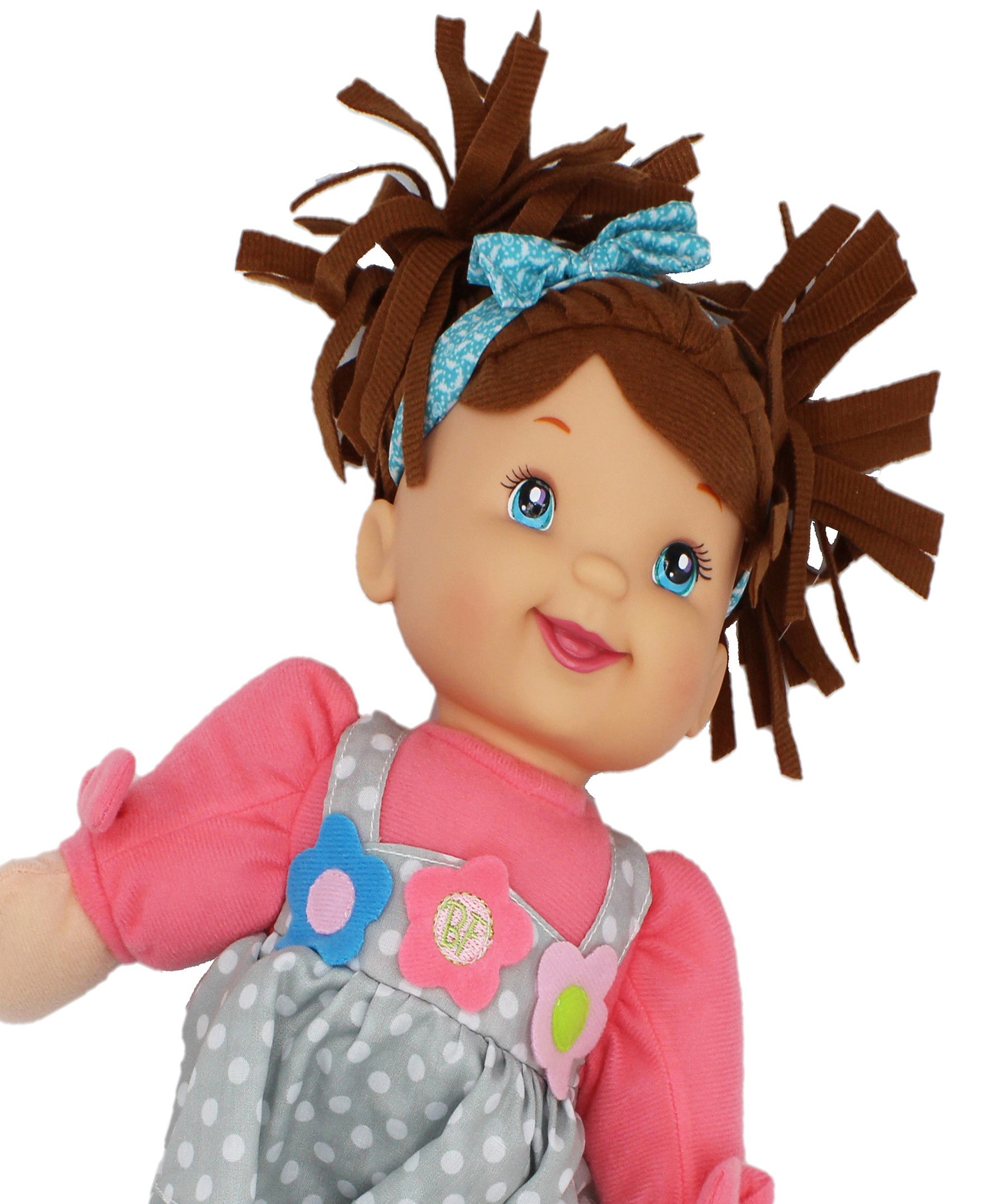 Goldberger Baby's First Little Talker Doll - Brunette with Coral Dress - Image 4
