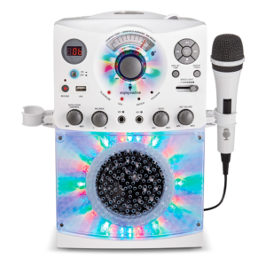 Singing Machine Portable Bluetooth Karaoke Machine with Wired Microphone and LED Disco Lights