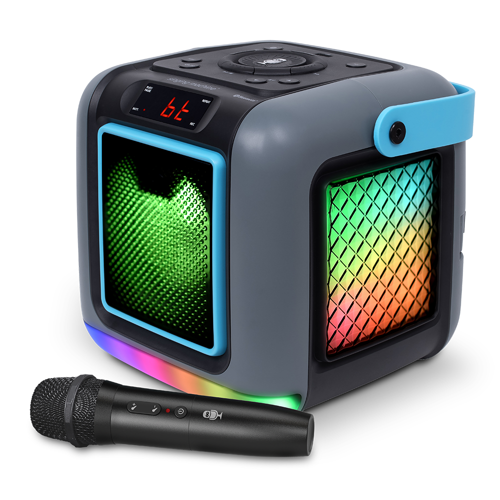 Singing Machine Cube Portable Bluetooth Karaoke System with 22 Voice Effects and LED Light Show - Image 3