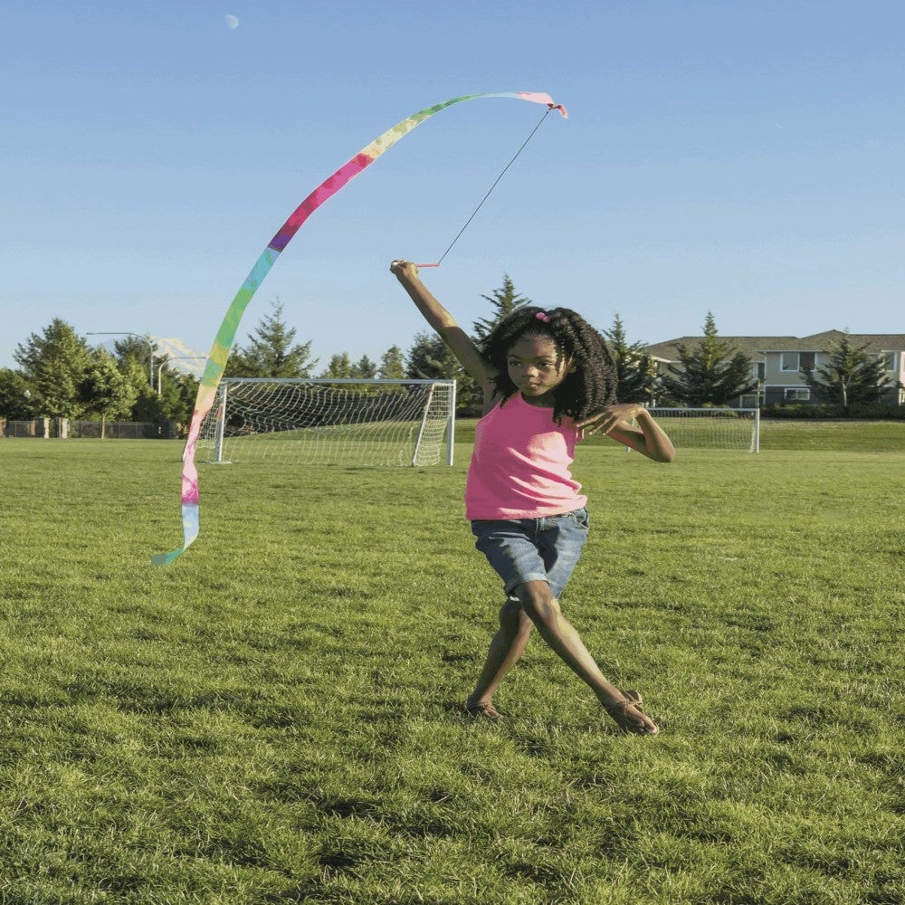 Toysmith Rainbow Stunt Streamer - Colorful Outdoor Play Ribbon, 12 Feet - Image 2