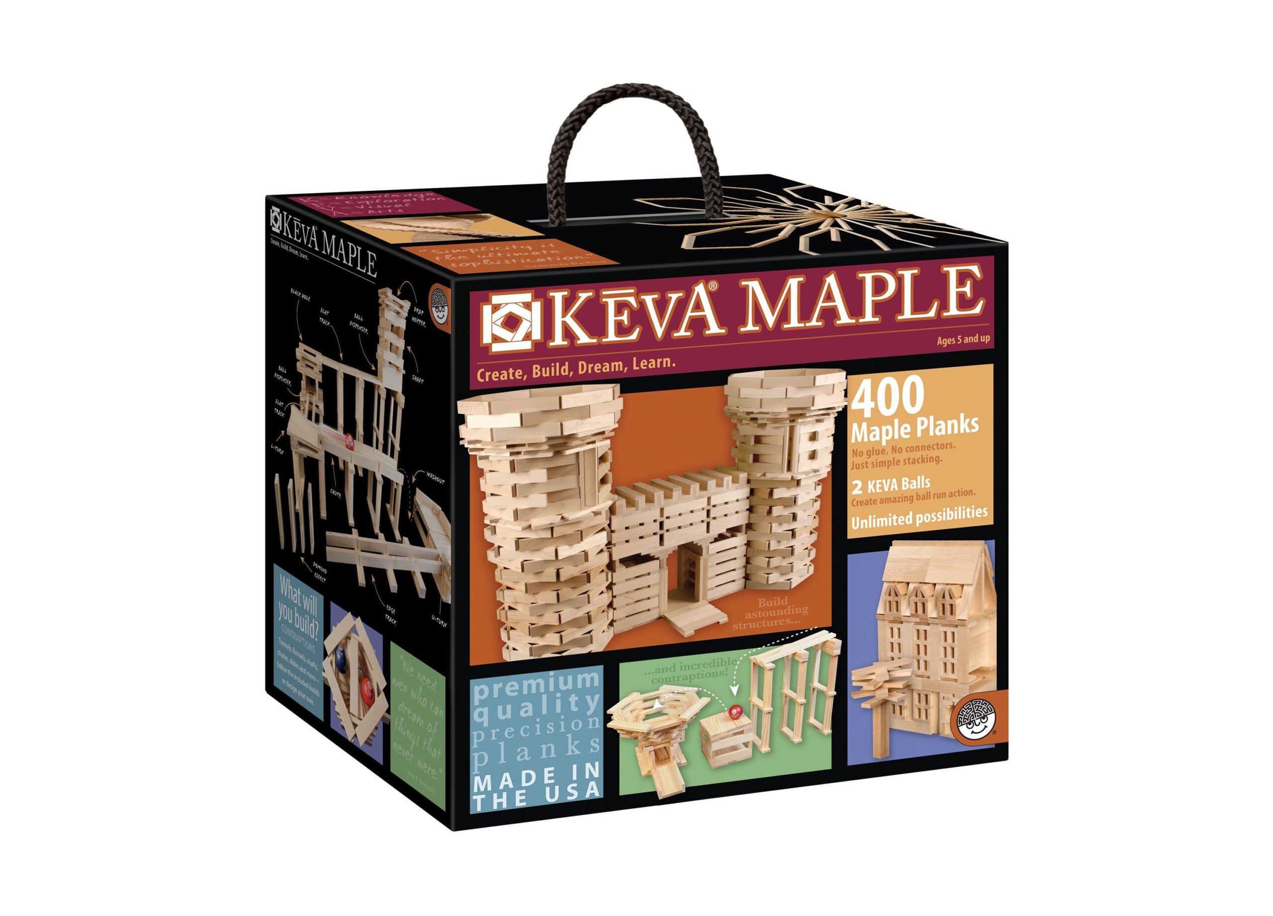 MindWare KEVA Maple 400-Piece Premium Plank Set with Guidebook and Canvas Tote - Image 2