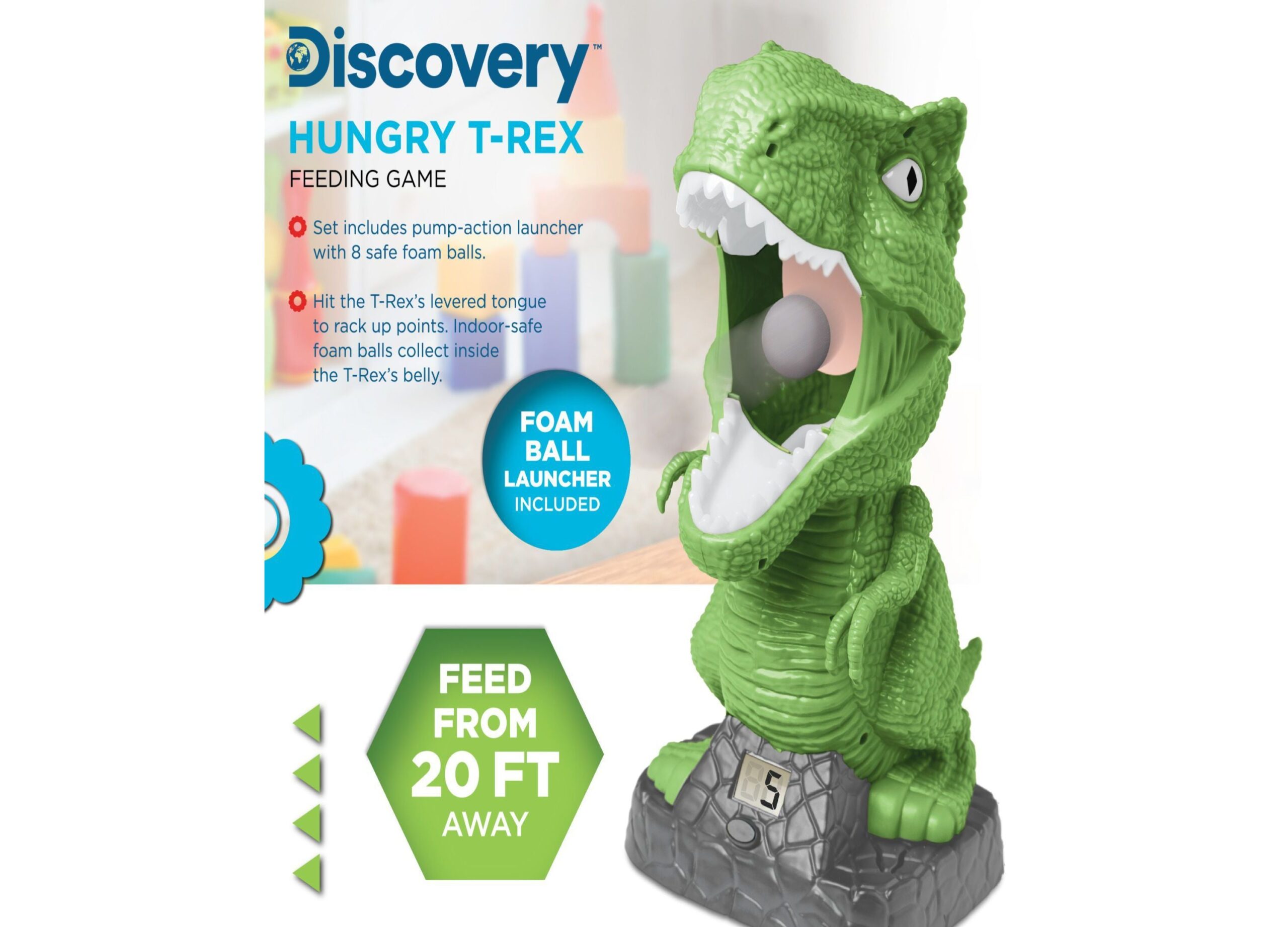 Discovery Kids T-Rex Hungry Feeding Game, Air Launcher Shooting Adventure - Image 5