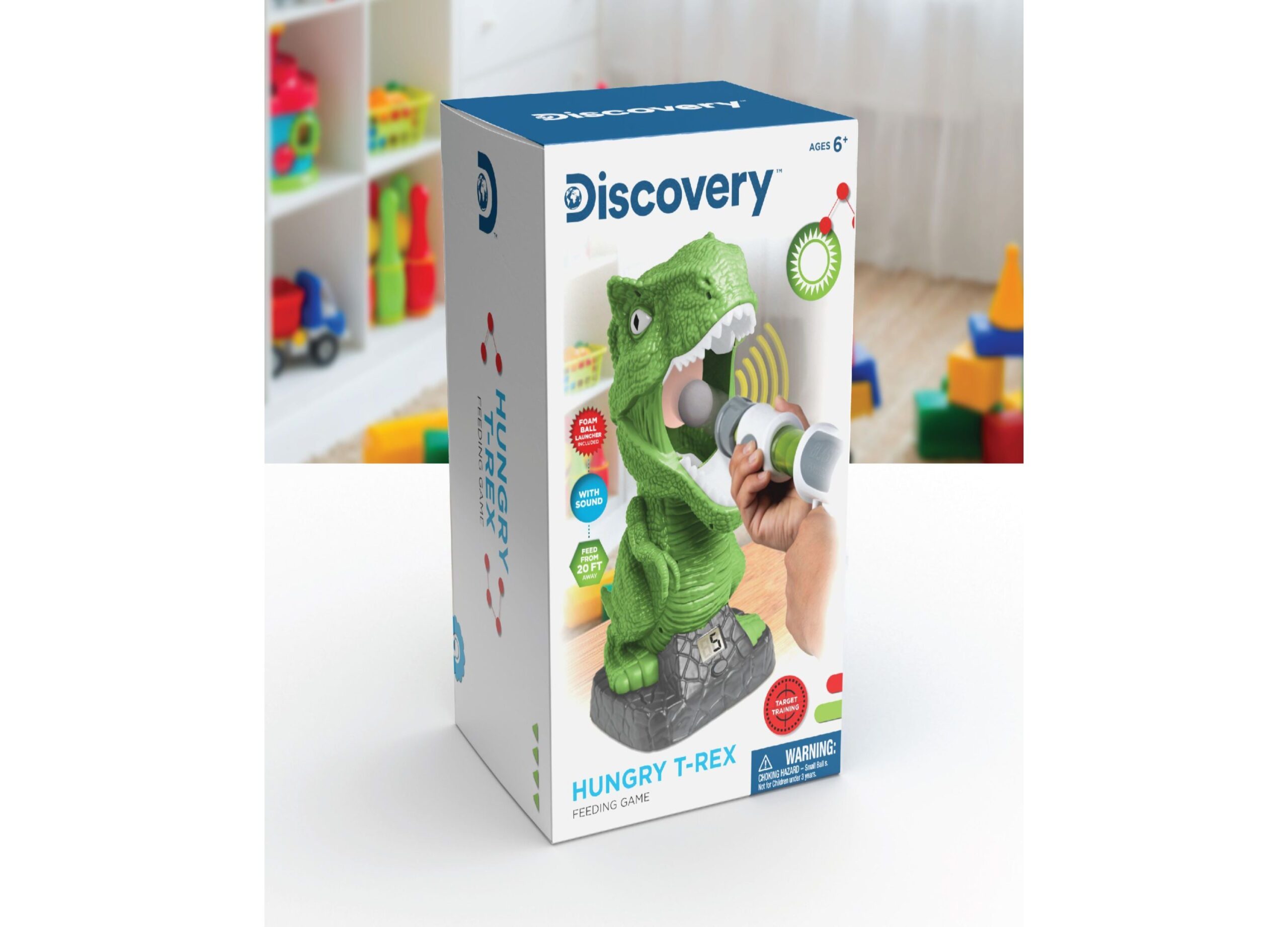 Discovery Kids T-Rex Hungry Feeding Game, Air Launcher Shooting Adventure - Image 3