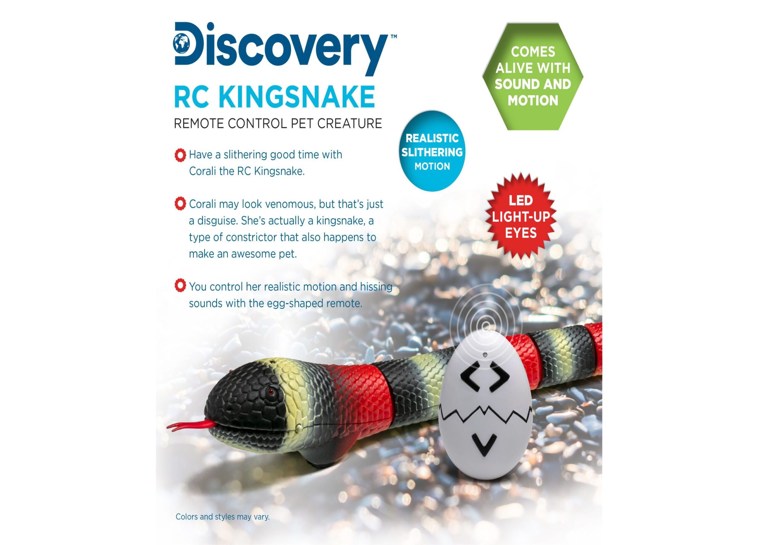 Discovery Kids Remote Control King Snake - Realistic Slithering Motion - Black - Image 6