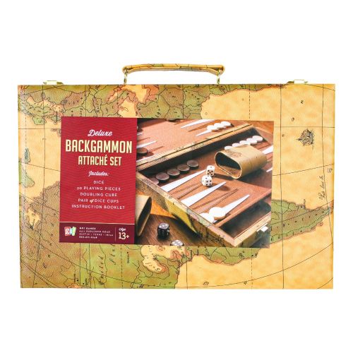 Deluxe Antique Map Backgammon Attache Set by Go! Games - Image 2