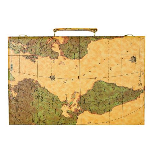 Deluxe Antique Map Backgammon Attache Set by Go! Games - Image 3