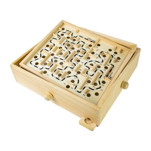 Classic Wooden Labyrinth Maze Skill Game - Image 12