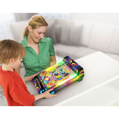 Neon Series Electronic Arcade Pinball Game with LED Lights and Vibrating Bumpers - Image 6