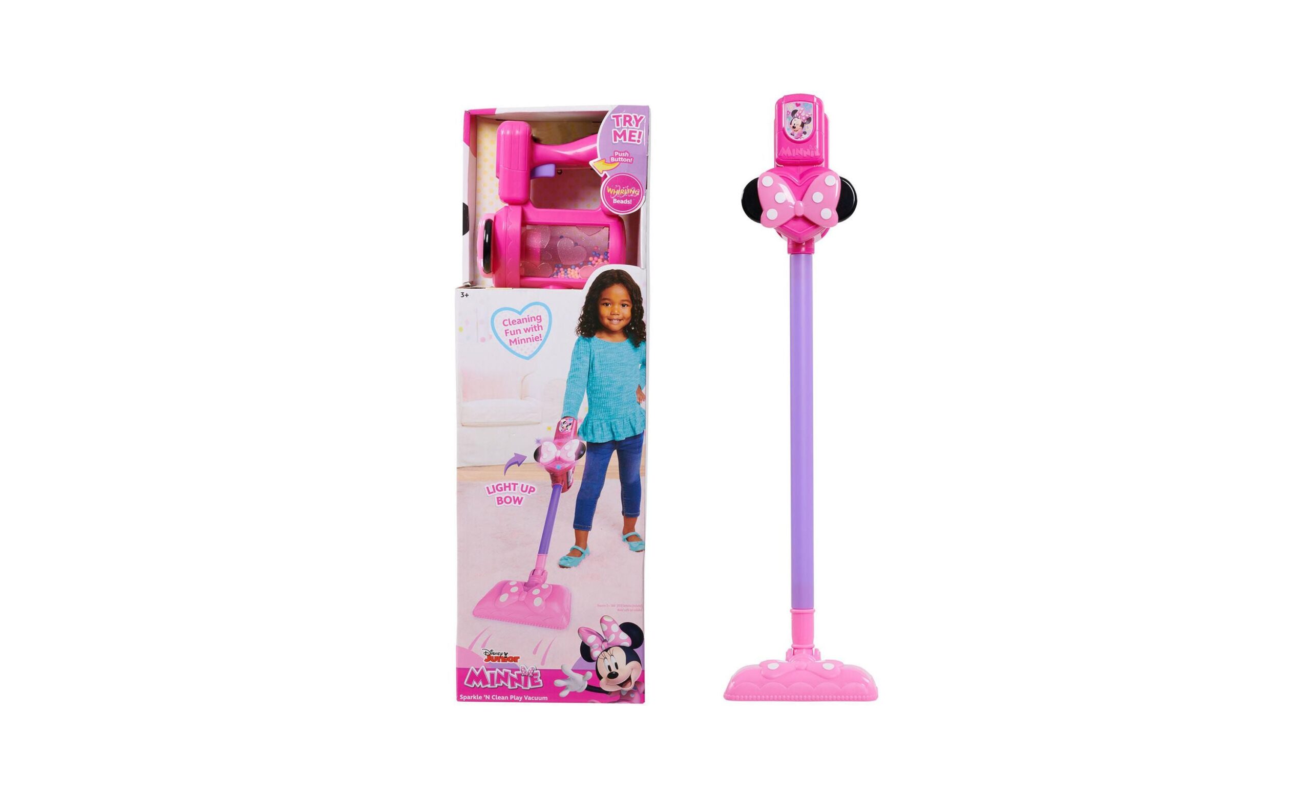 Disney Junior Minnie Mouse Sparkle N' Clean Play Vacuum - Pink - Image 3