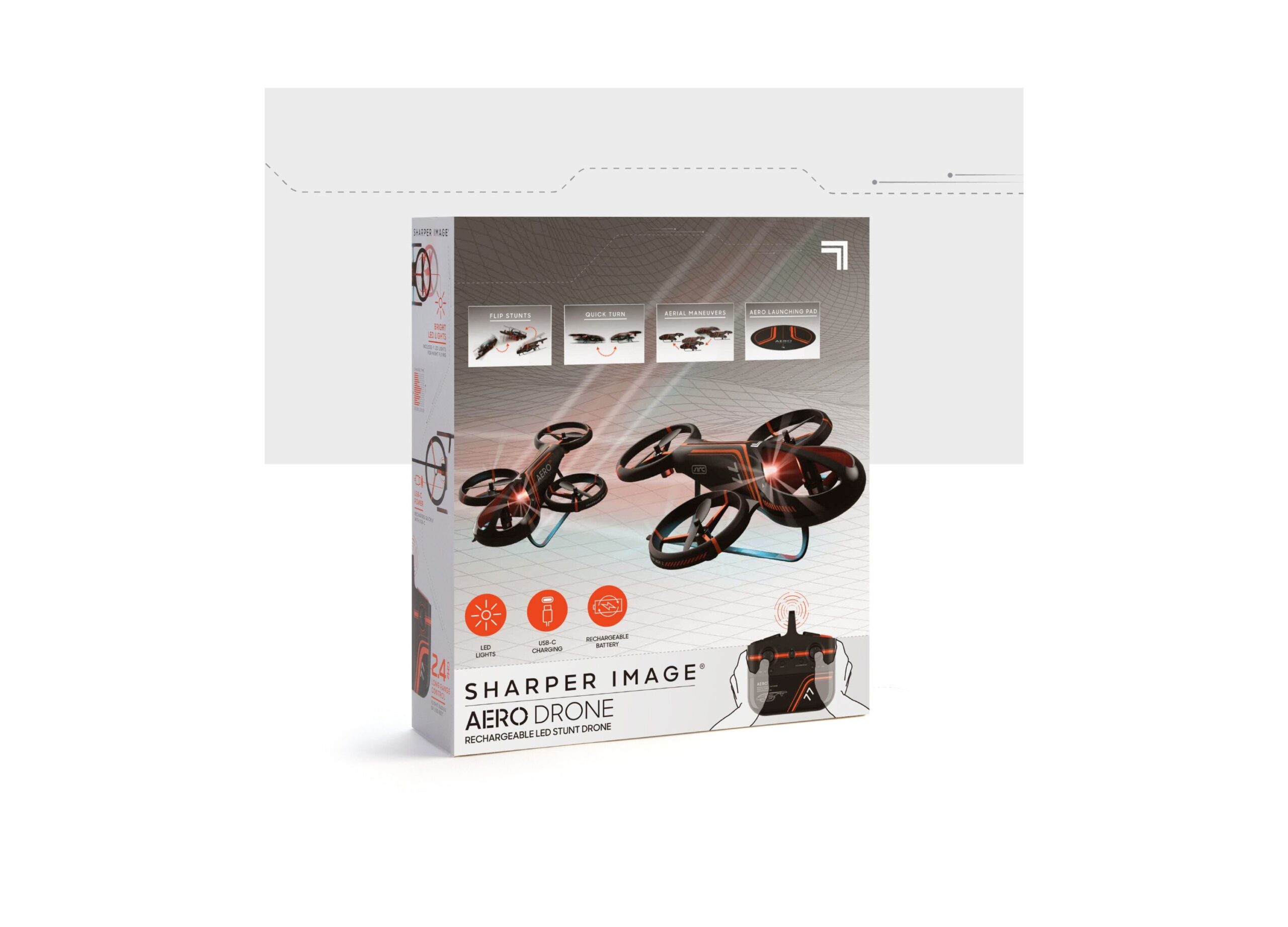 Sharper Image X-Treme Aero 2.4 GHz High-Performance Remote Control Stunt Drone - Image 3