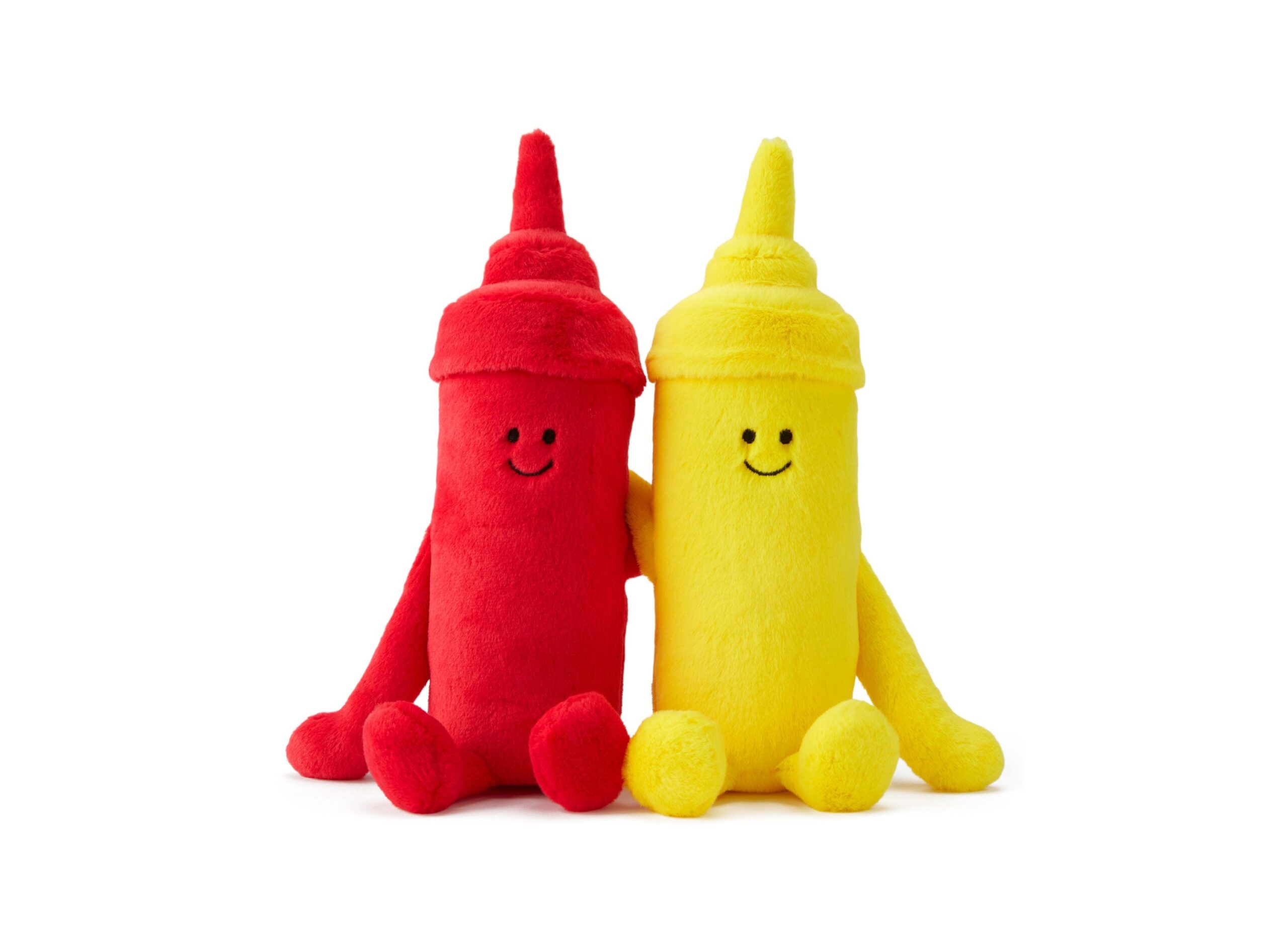 Geoffrey's Toy Box 10-Inch Plush Ketchup and Mustard Set - Cuddle Pals - Image 2