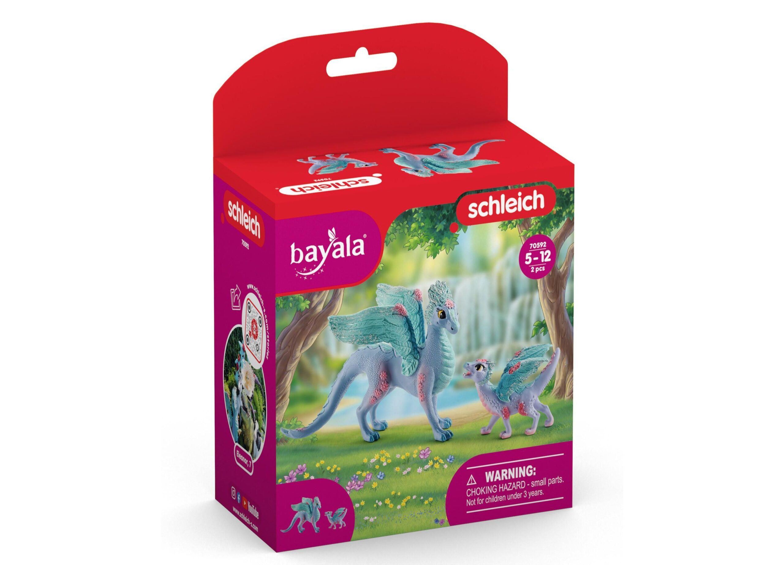 Schleich Bayala 7.1 inch Blossom Dragon Mother & Child - Magical Figurine - Image 5