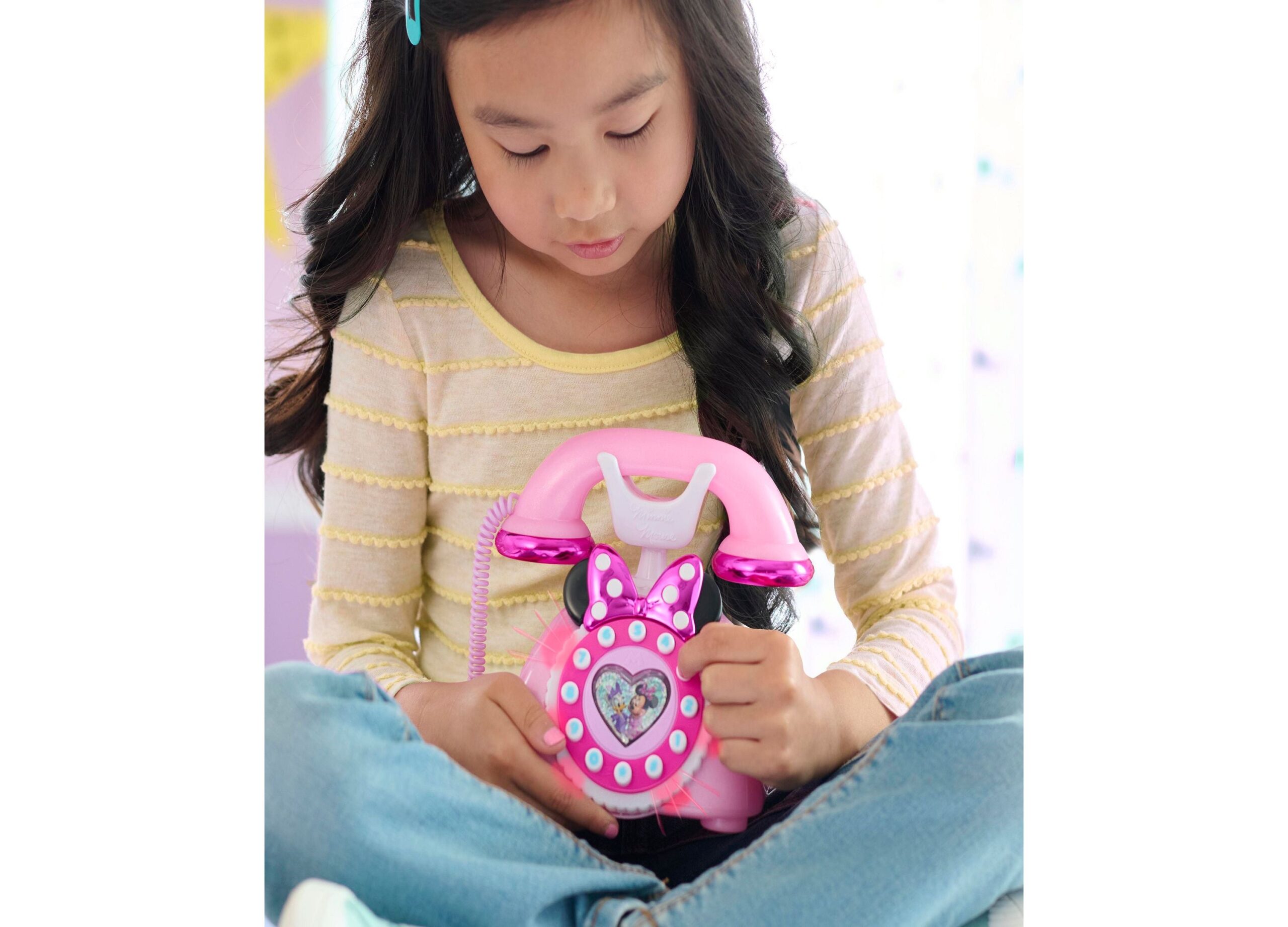Disney Junior Minnie Mouse Ring Me Rotary Phone ?C Iridescent Pink - Image 3