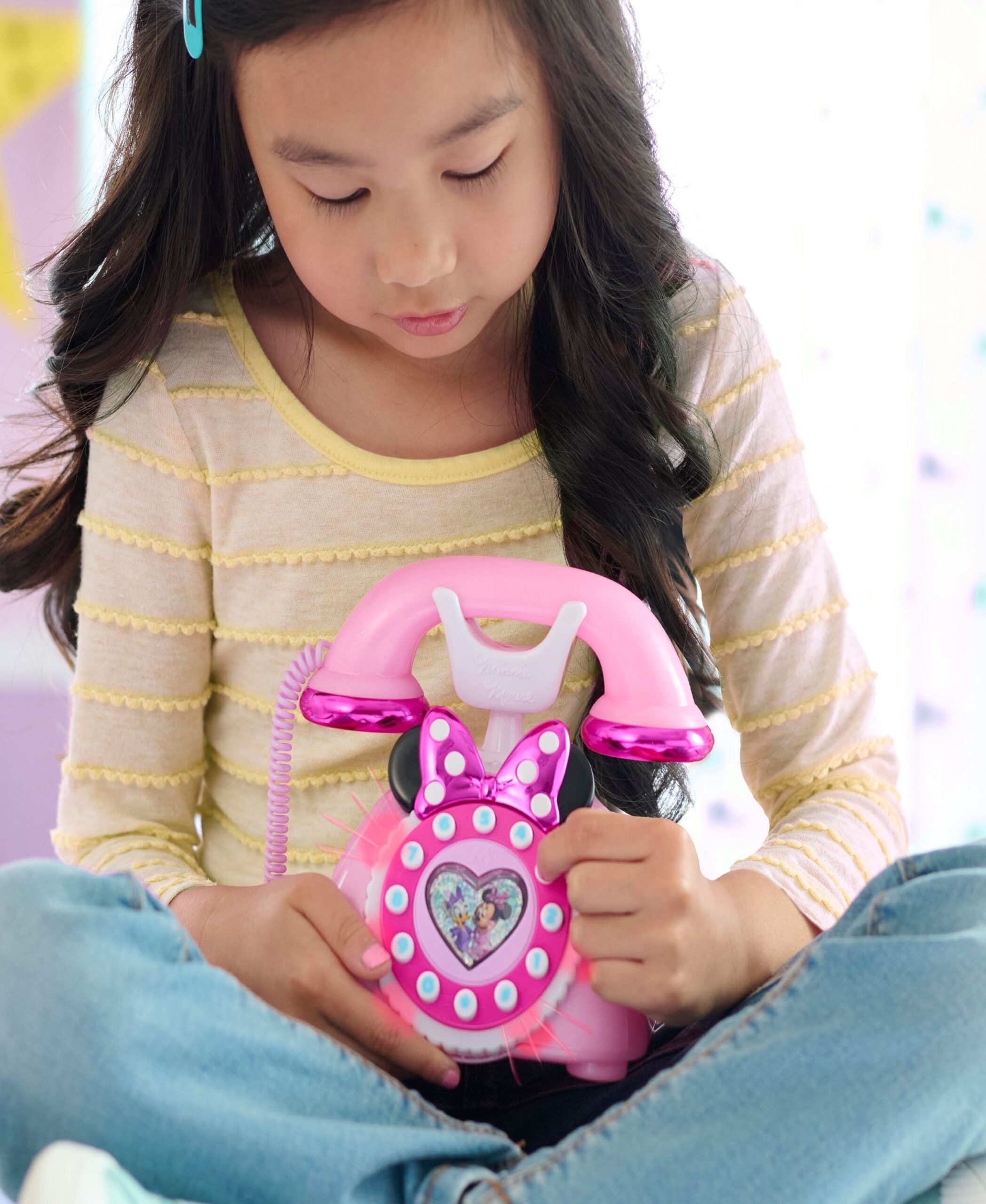 Disney Junior Minnie Mouse Ring Me Rotary Phone ?C Iridescent Pink - Image 7