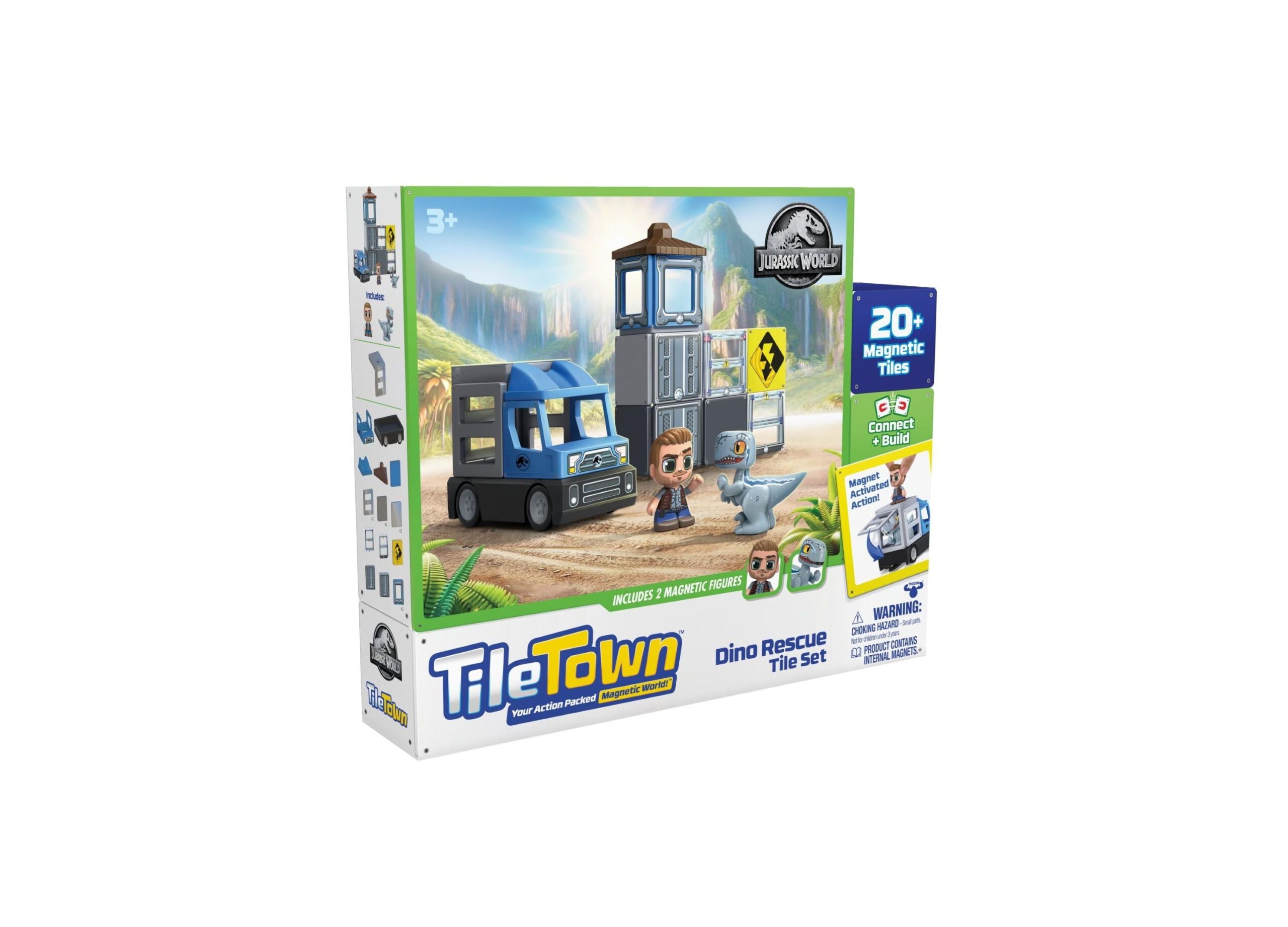 Tile Town Jurassic World Dino Rescue Magnetic Playset, 22-Piece - Image 12