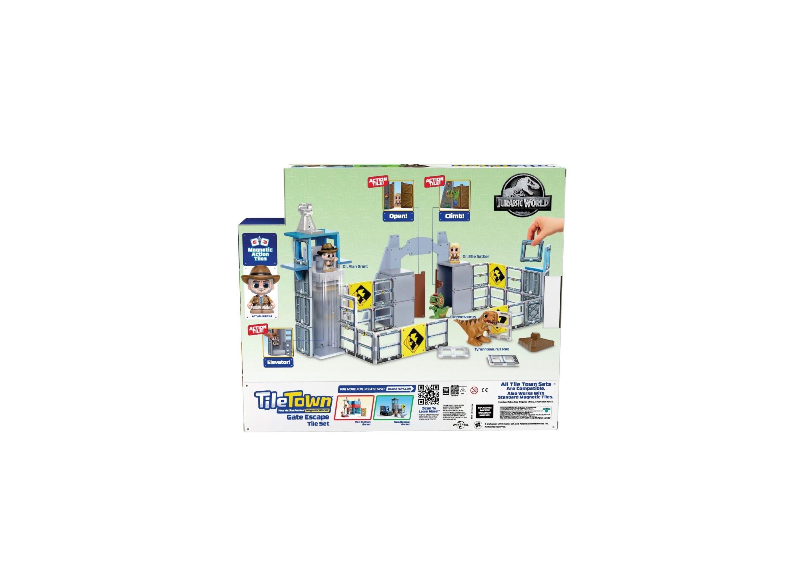 Tile Town Jurassic World Dino Escape Magnetic Tiles Playset, 69 Piece - Image 7
