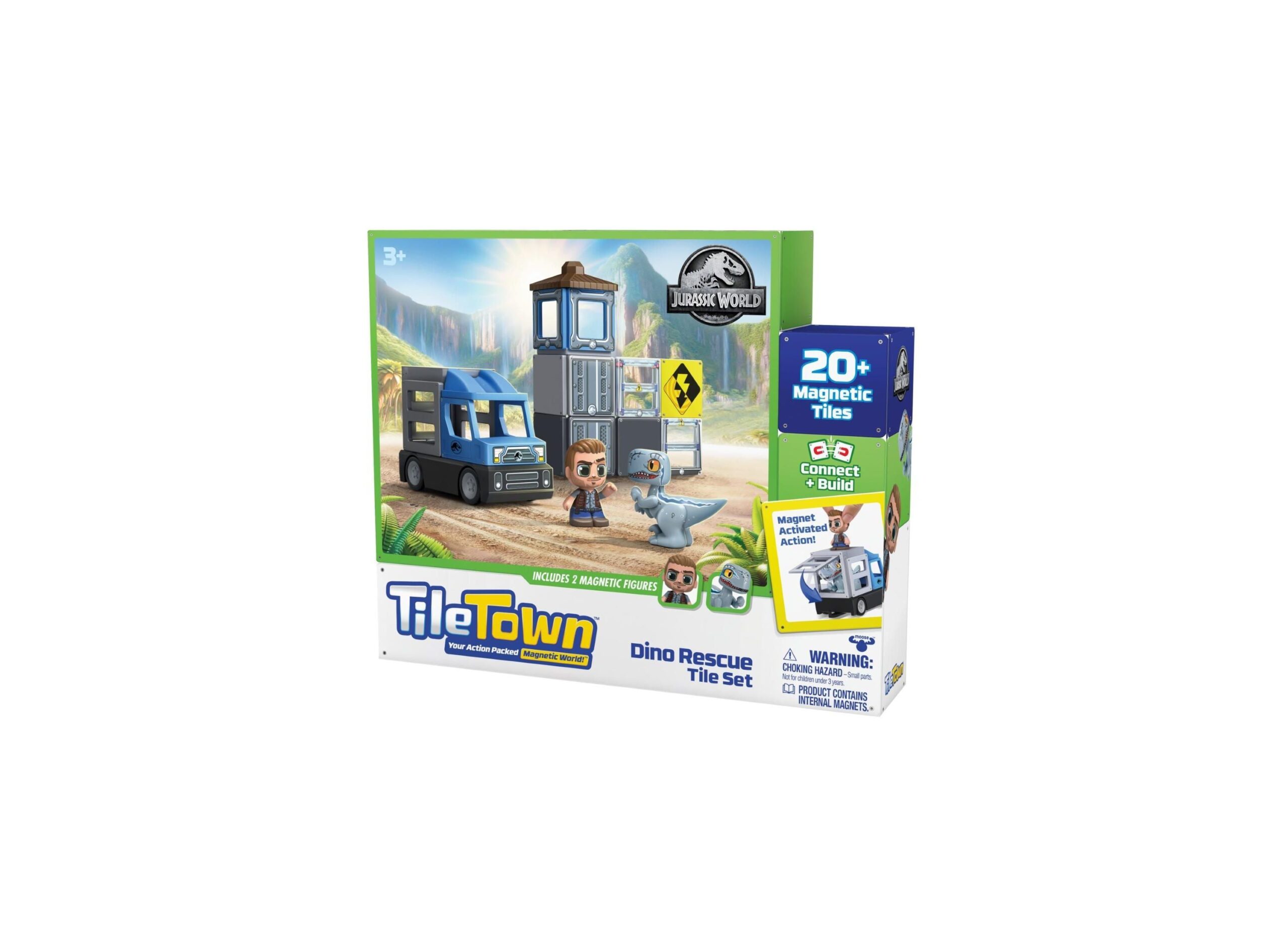 Tile Town Jurassic World Dino Rescue Magnetic Playset, 22-Piece - Image 7