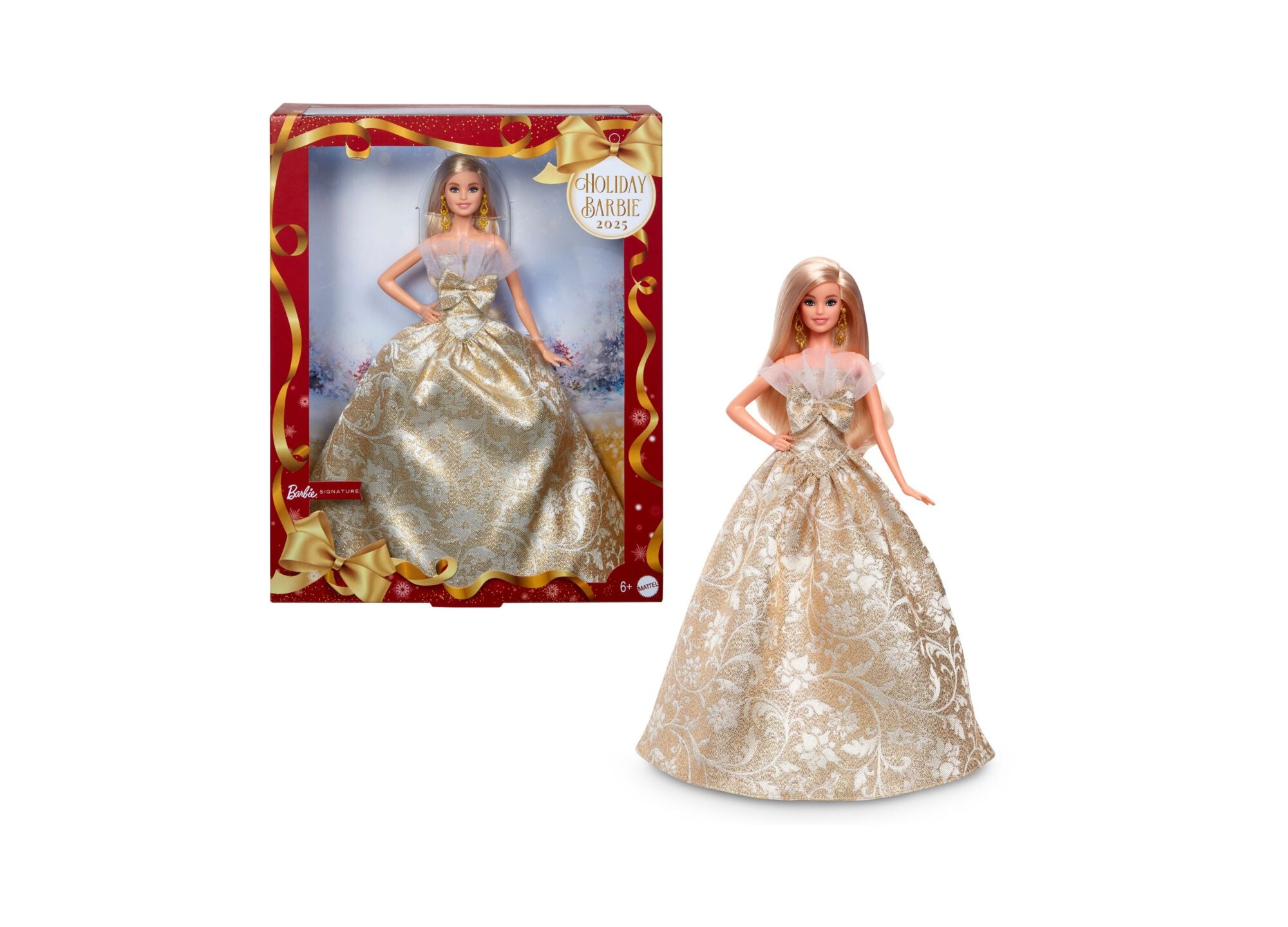 Barbie 2025 Holiday Doll - Dazzling Blonde with Glam Gown