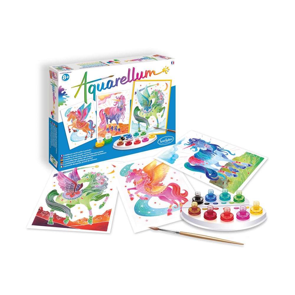 SentoSphere Aquarellum Unicorns & Pegasus Watercolor Art Set - Image 2