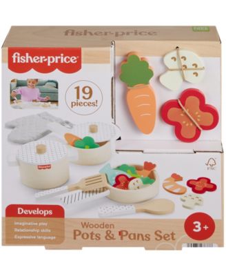Fisher Price Wooden Pots and Pans Kitchen Playset - 19 Piece Set - Image 3