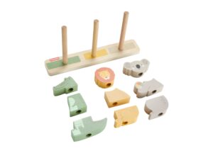 Fisher-Price Wooden Stack & Sort Animals ?C Eco-Friendly Toddler Toy