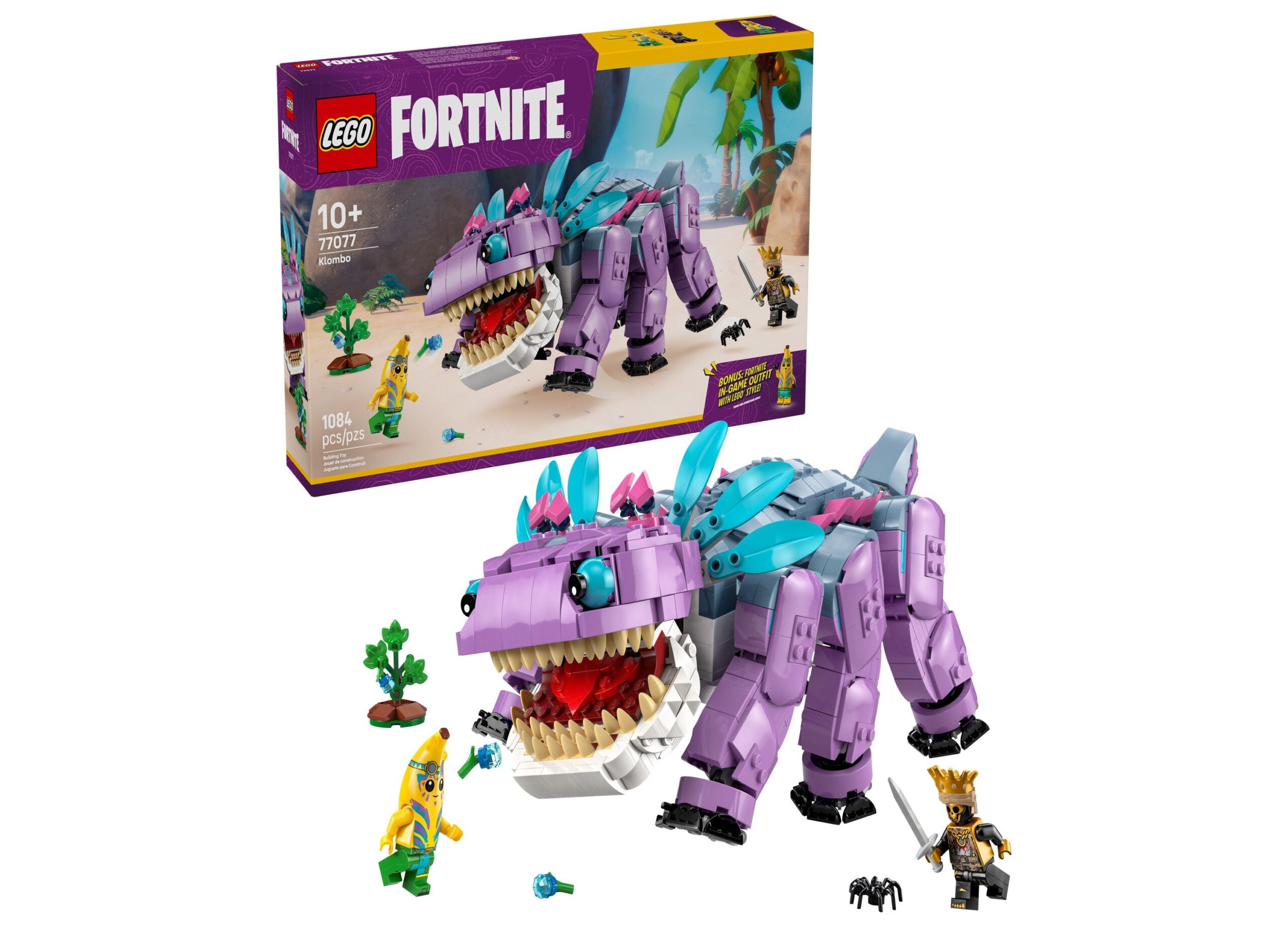LEGO Fortnite Klombo Dinosaur Toy Set 77077, 1084 Pieces