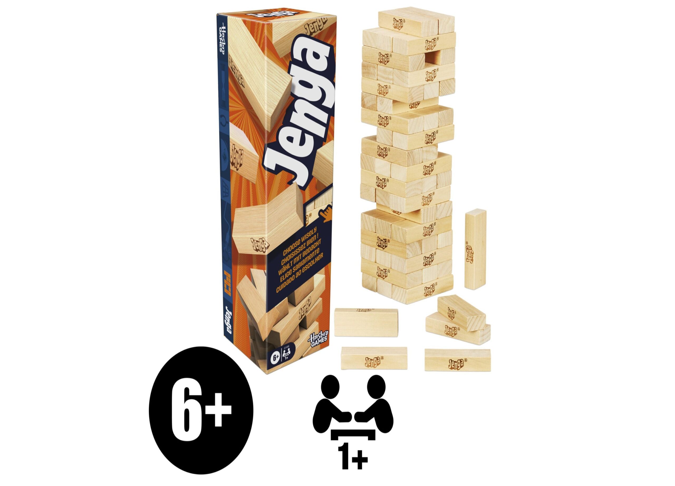 Hasbro Gaming Jenga Classic Hardwood Block Game