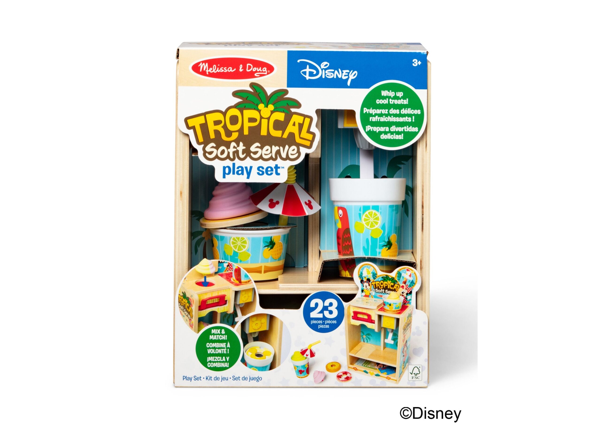 Melissa & Doug Mickey Tropical Soft Serve Playset - Wooden Toy - Image 2