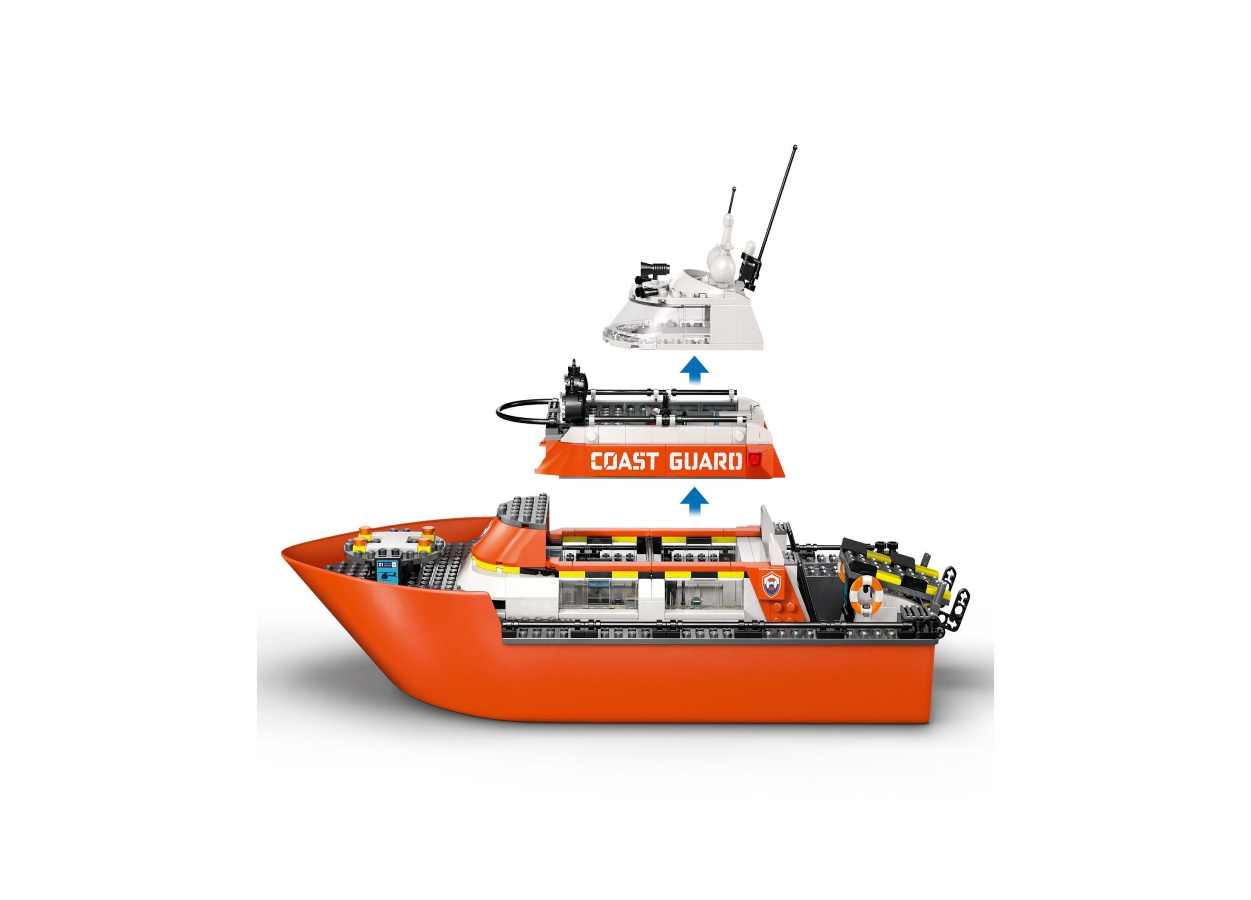 LEGO City Coast Guard 742-Piece Rescue Boat & Helicopter Set - 60504 - Image 4