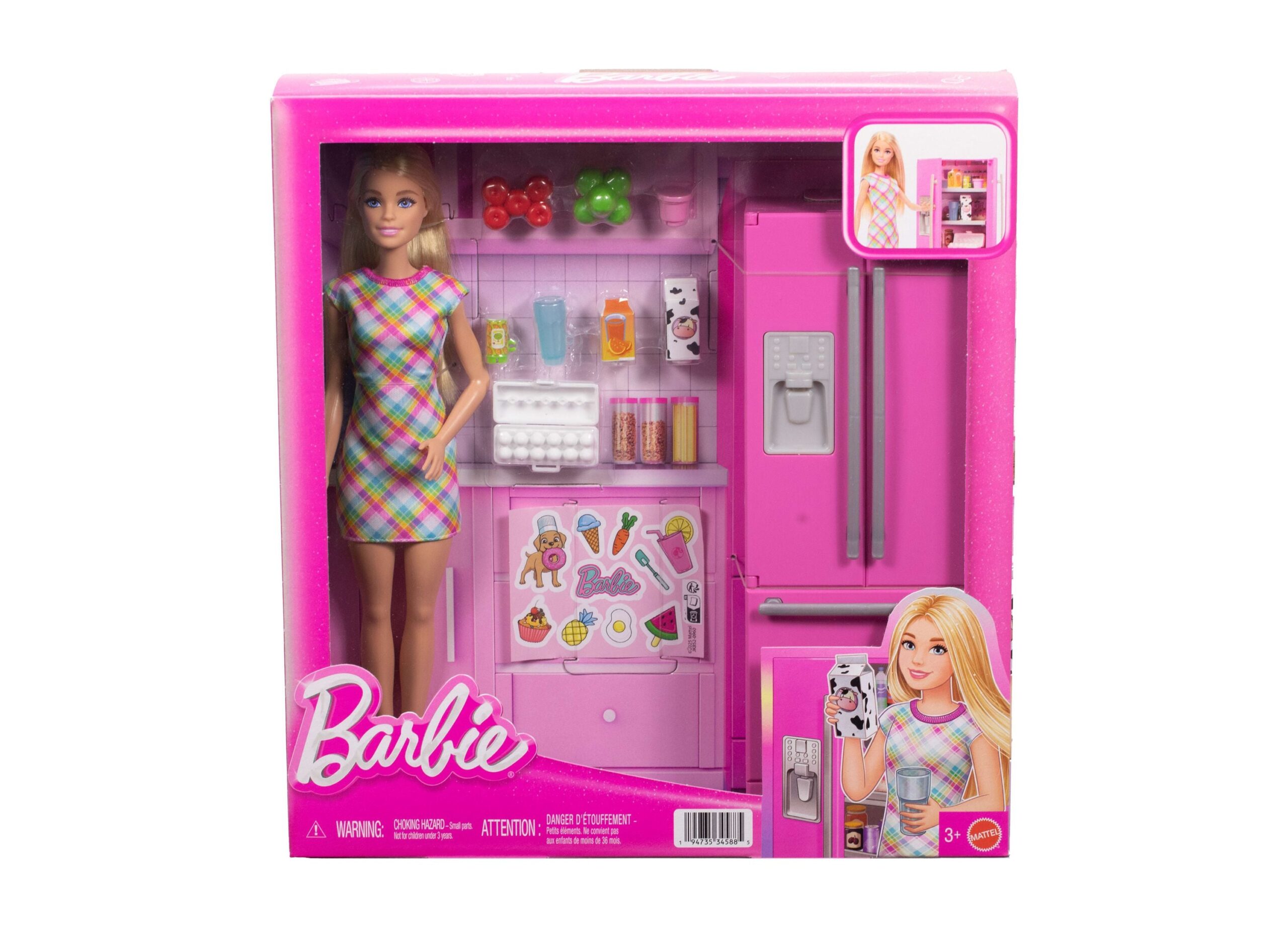 Barbie Deluxe Kitchen Playset with Doll - Blonde Bun - Image 2