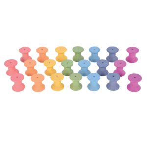 TickiT Rainbow Wooden Spools ???? Colorful Heuristic Play Set of 21