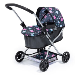 Bayer Design Starry Delight Doll Pram, Turquoise & Pink