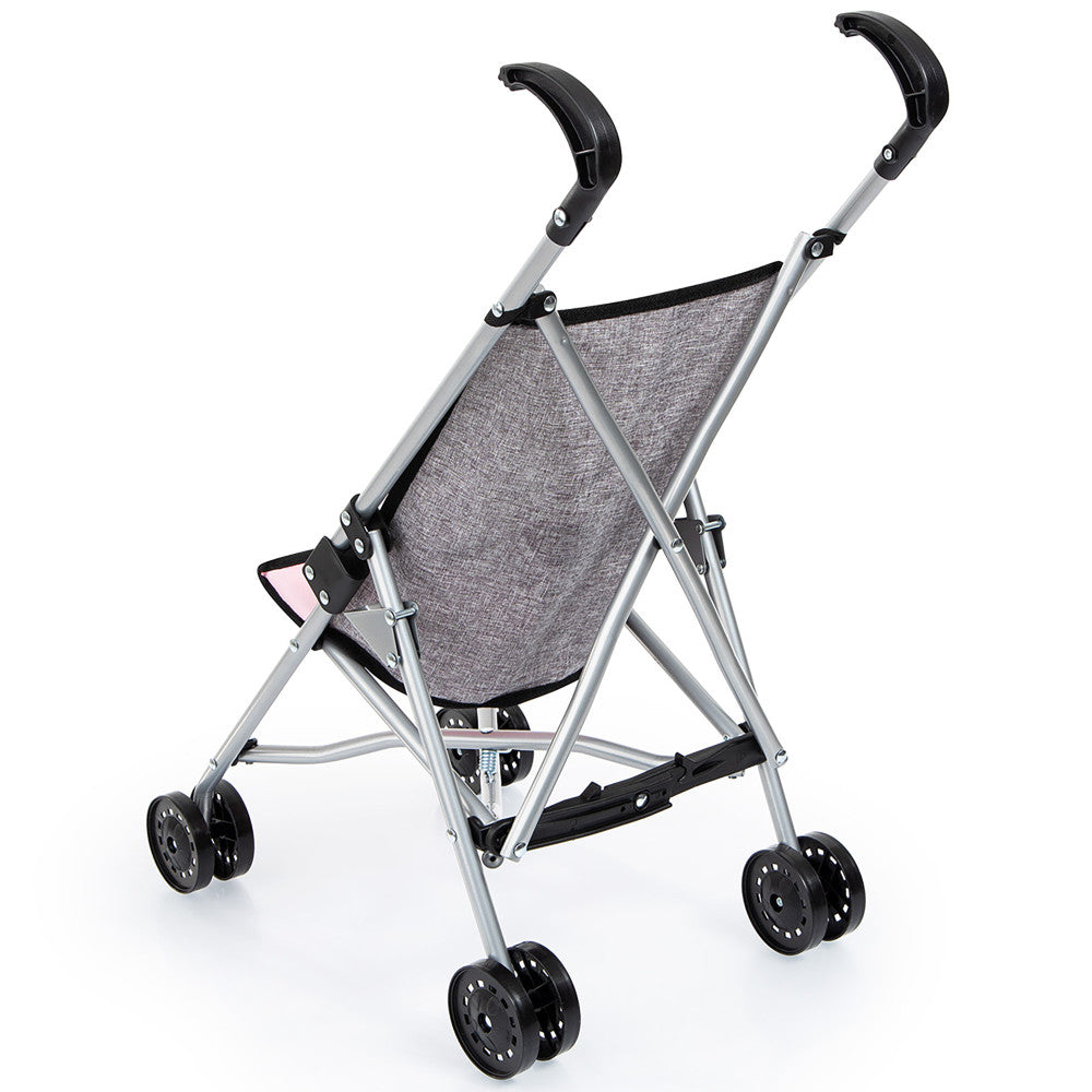 Chic Grey Doll Umbrella Stroller for 18-inch Dolls - Image 2