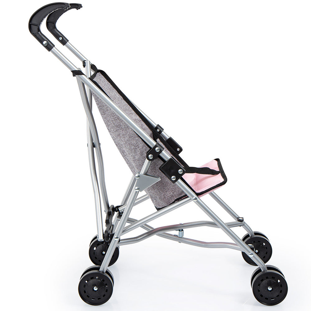 Chic Grey Doll Umbrella Stroller for 18-inch Dolls - Image 3