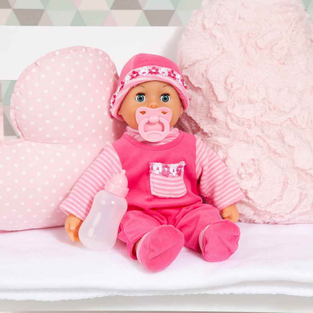 First Words 15-Inch Interactive Baby Doll in Pink - Includes Accessories