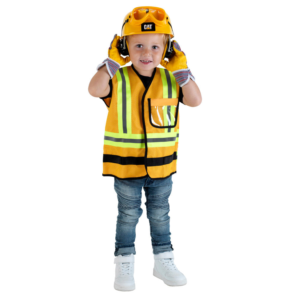 CAT 5-Piece Construction Worker Role Play Set - Yellow & Black - Ages 3+ - Image 3