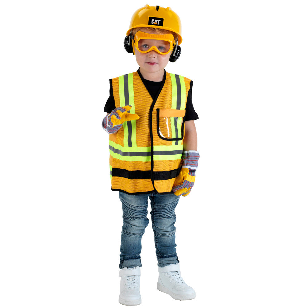 CAT 5-Piece Construction Worker Role Play Set - Yellow & Black - Ages 3+ - Image 4