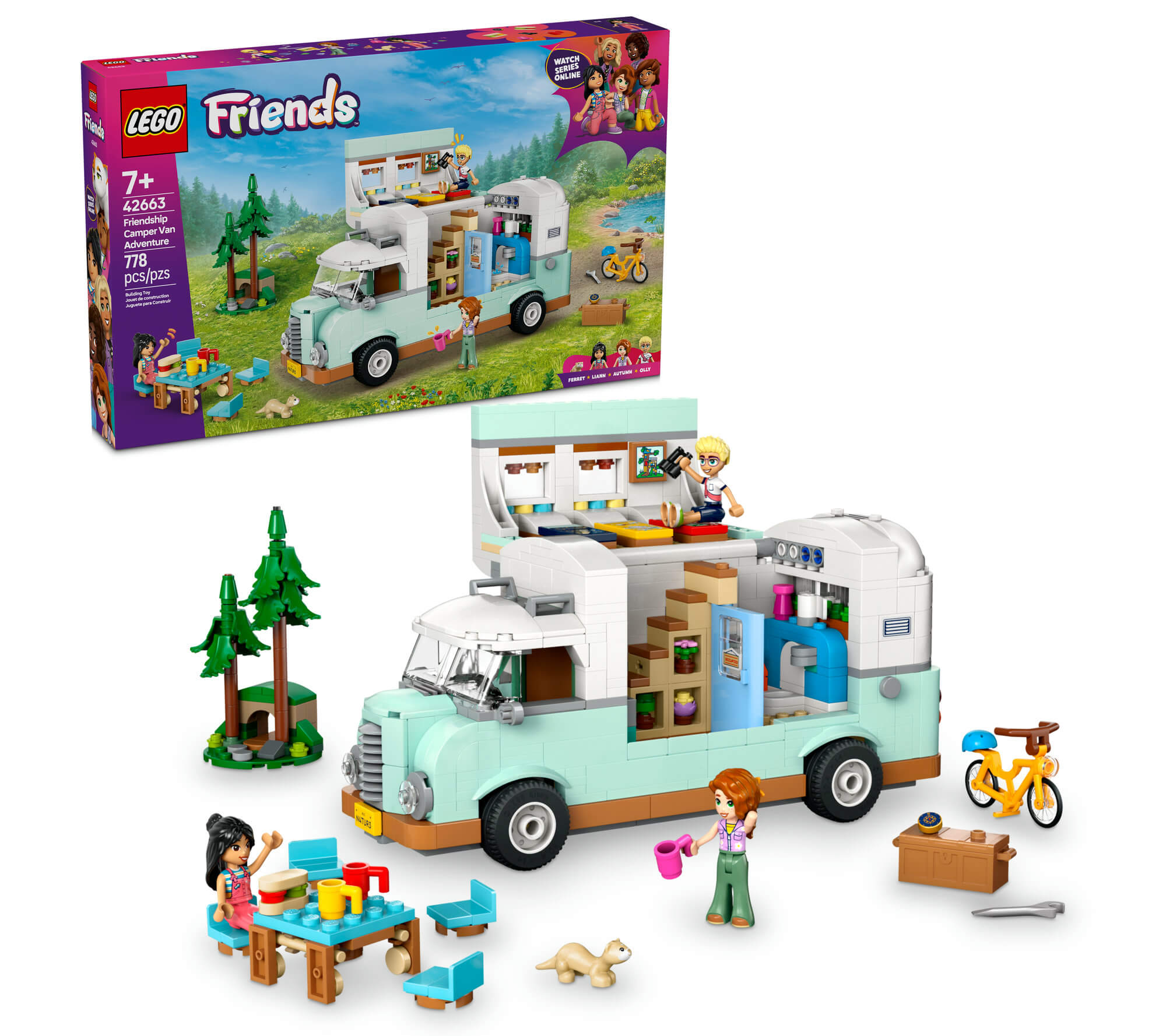 LEGO Friends 778-Piece Friendship Camper Van Building Set - Adventure Role-Play 42663