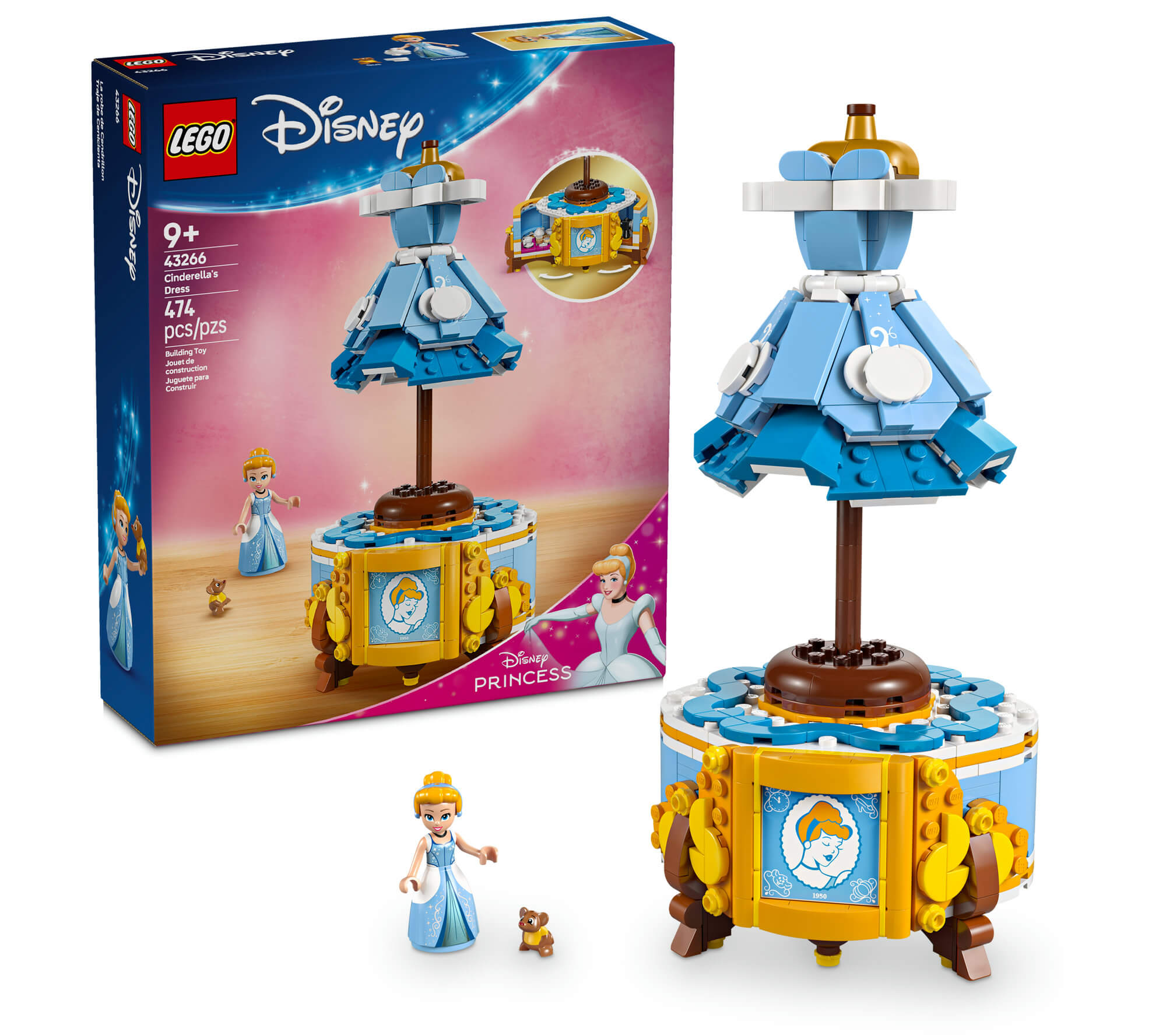 LEGO | Disney Princess Cinderella??s 474-Piece Dress Building Kit - with Gus