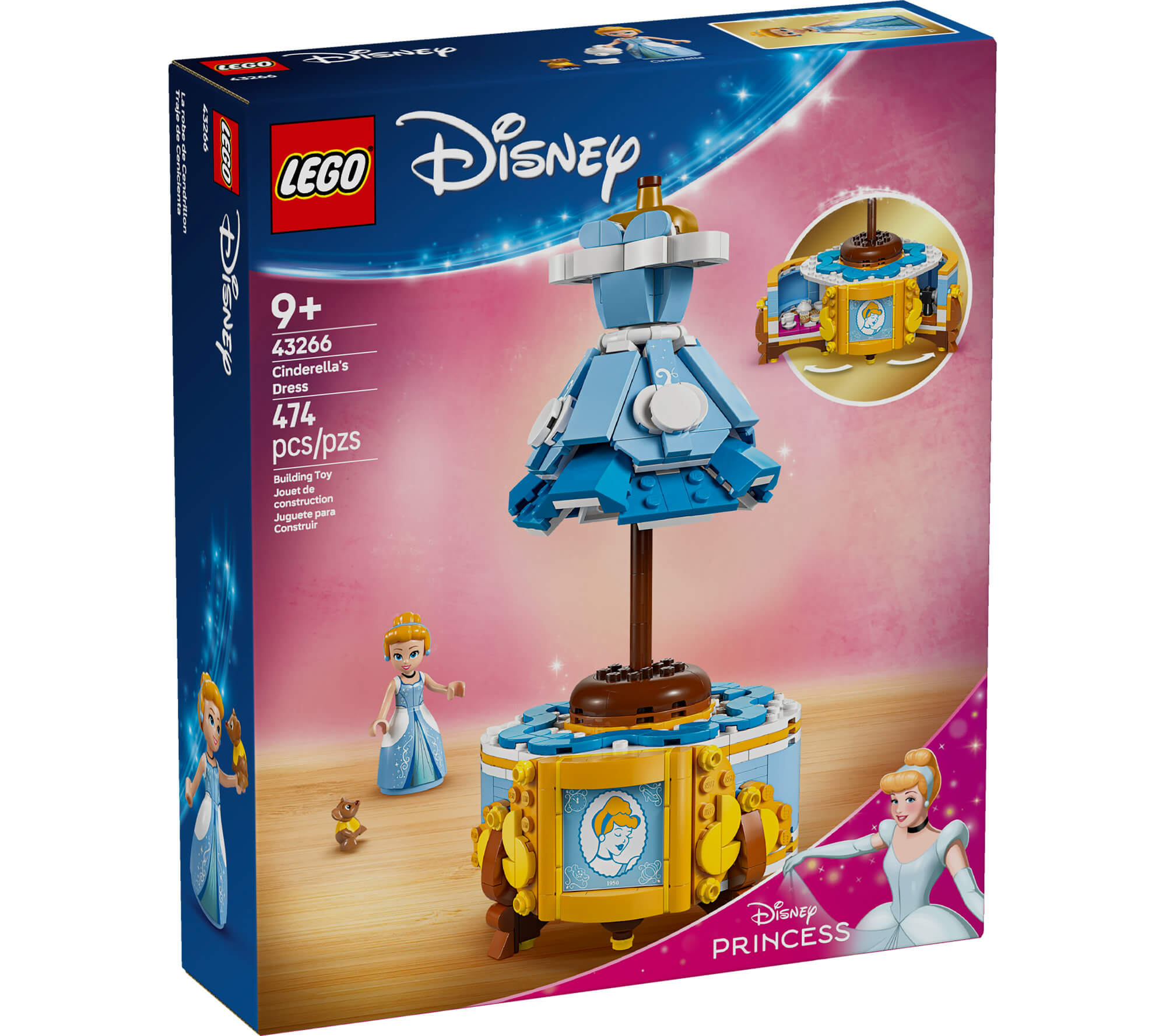 LEGO | Disney Princess Cinderella??s 474-Piece Dress Building Kit - with Gus - Image 2