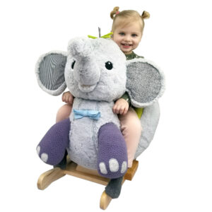 Gerardo??s Toys Little Rockers: Plush Elephant Wooden Rocker