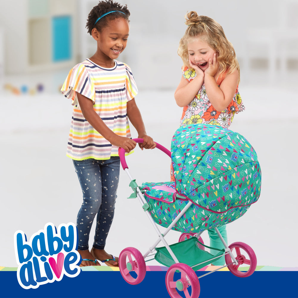 Baby Alive Deluxe Doll Pram Playset - Heart Design, Multi-Color - Image 3