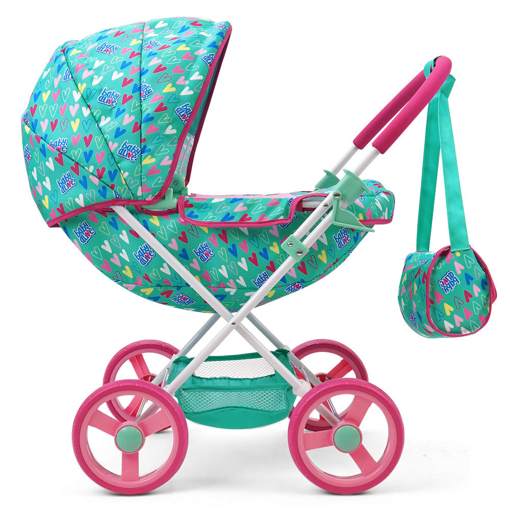 Baby Alive Deluxe Doll Pram Playset - Heart Design, Multi-Color - Image 5