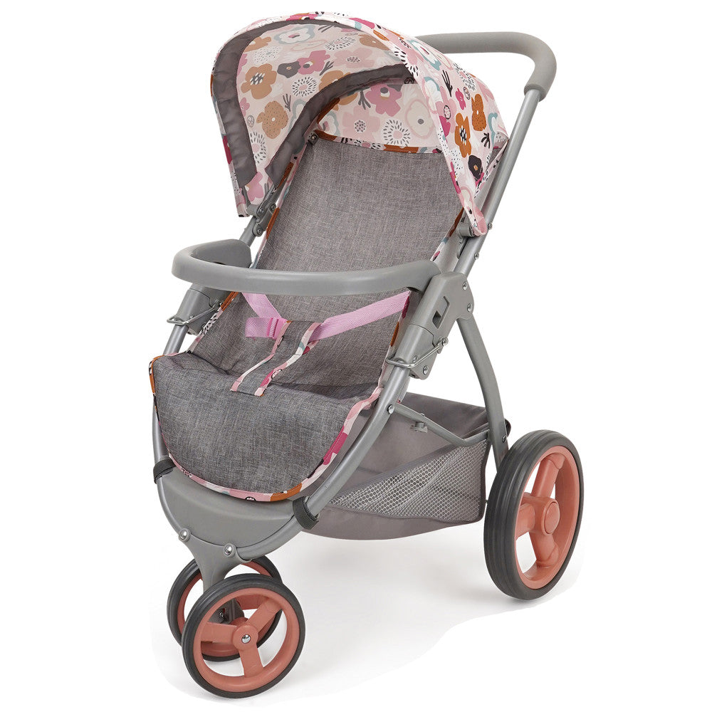 509 Crew Melange Flora Mabelle 3-Wheel Doll Jogger Stroller, Ages 3+