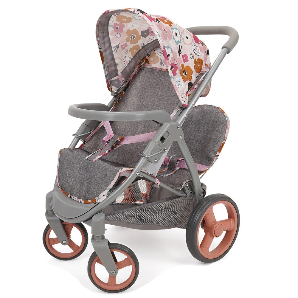 509 Crew Mabelle Duo Twin Doll Stroller - Melange Flora, Ages 3+
