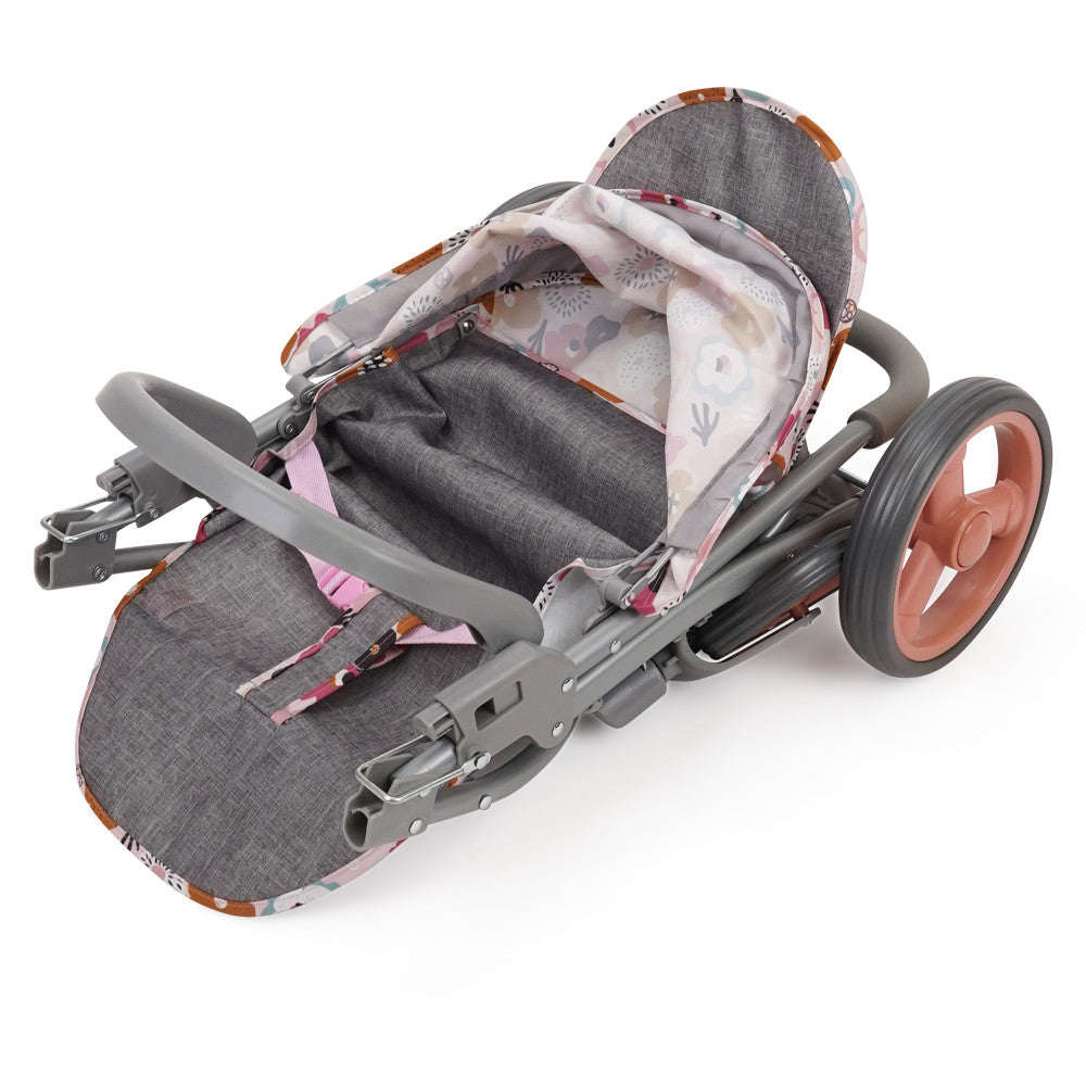 509 Crew Mabelle Duo Twin Doll Stroller - Melange Flora, Ages 3+ - Image 4