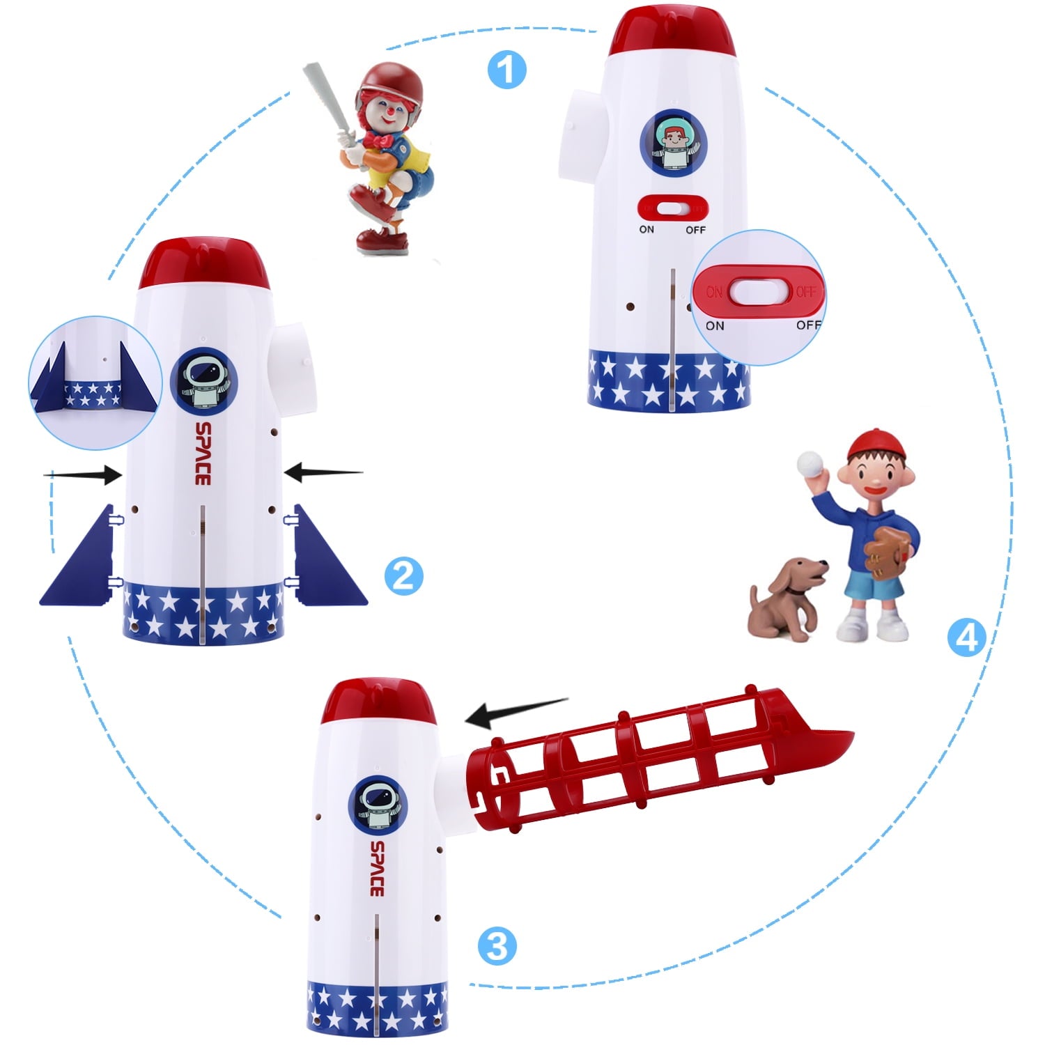 Iplay Ilearn Pop-Up T-Ball Set for Beginner Baseball Fun - Image 2