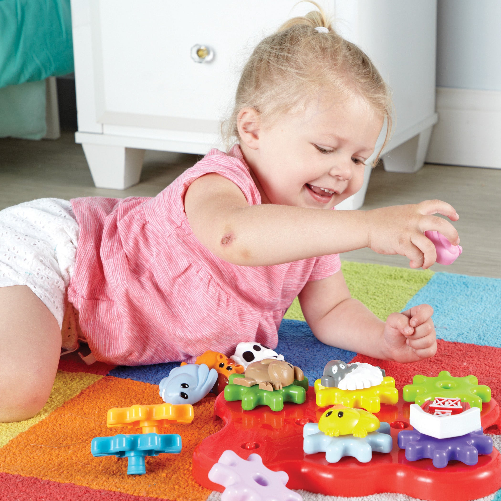 Learning Resources Build & Spin: Barnyard Friends - Interactive Gear Playset - Image 4