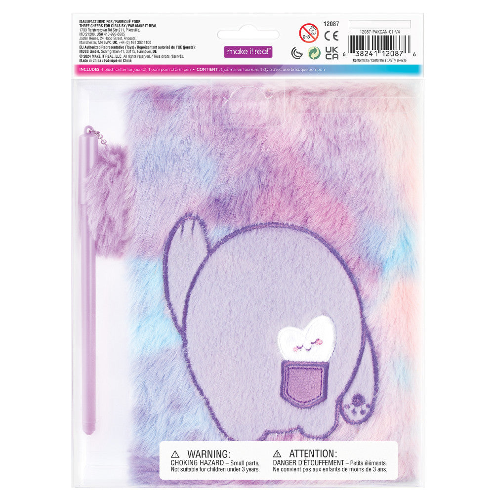 3C4G Imagination Land Wild Style Plush Journal & Pen - Fuzzy Friend - 192 Pages - Image 2